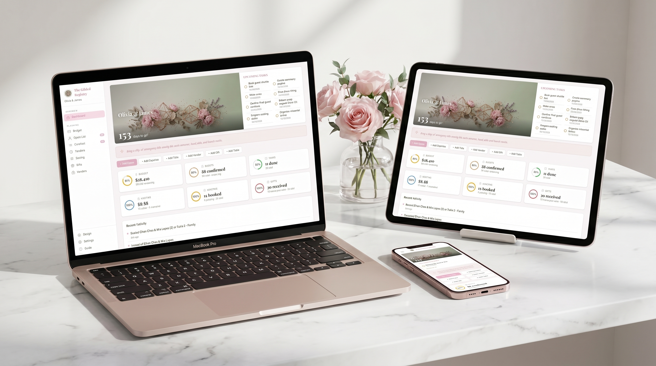 The Gilded Registry on MacBook, iPad and iPhone